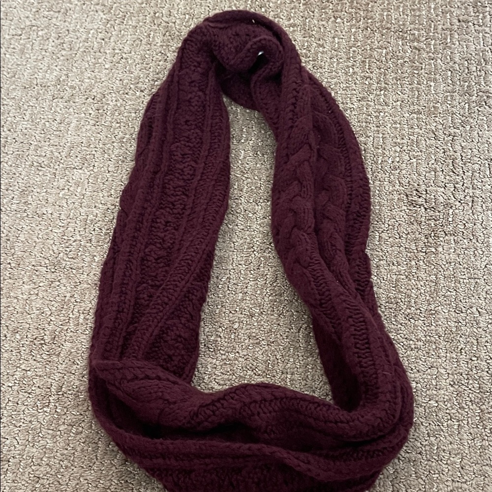 Aeropostale Deep Burgundy Cable Knit Infinity Scarf